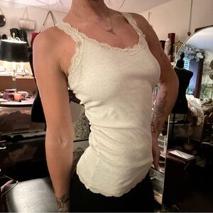 Cream Lace Tank Top